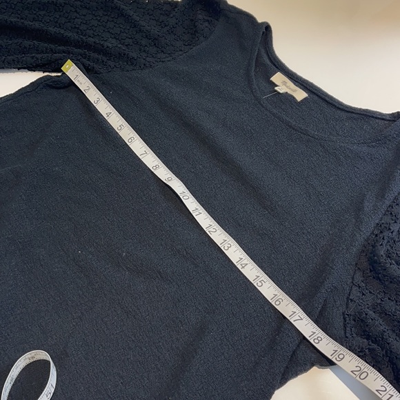 Madewell Texture & Thread Eyelet Mix Ruffle-Sleeve Top Black Size Extra Large - Picture 6 of 11